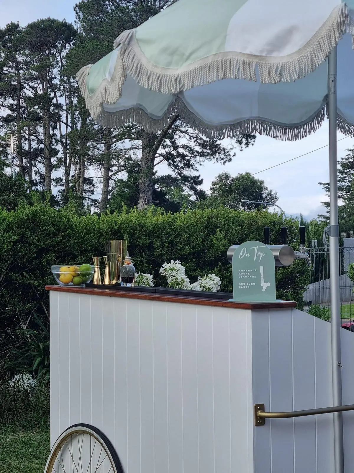 Mobile bar cart hire serving cocktails at a private event in Southern Highlands NSW